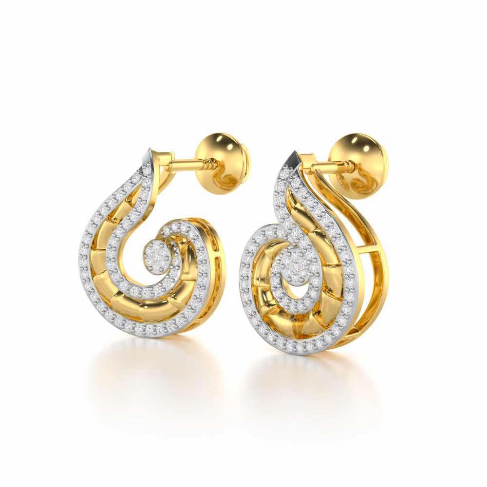 Serene Glow Silver Earrings - Yellow Gold - Image 3
