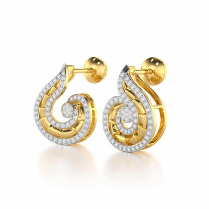 Serene Glow Silver Earrings - Yellow Gold - Image 3