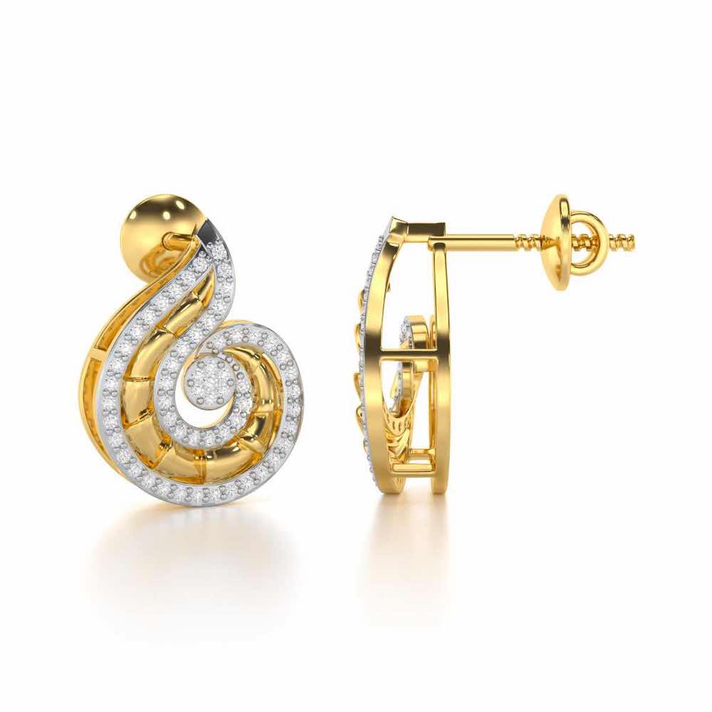 Serene Glow Silver Earrings - Yellow Gold - Image 4