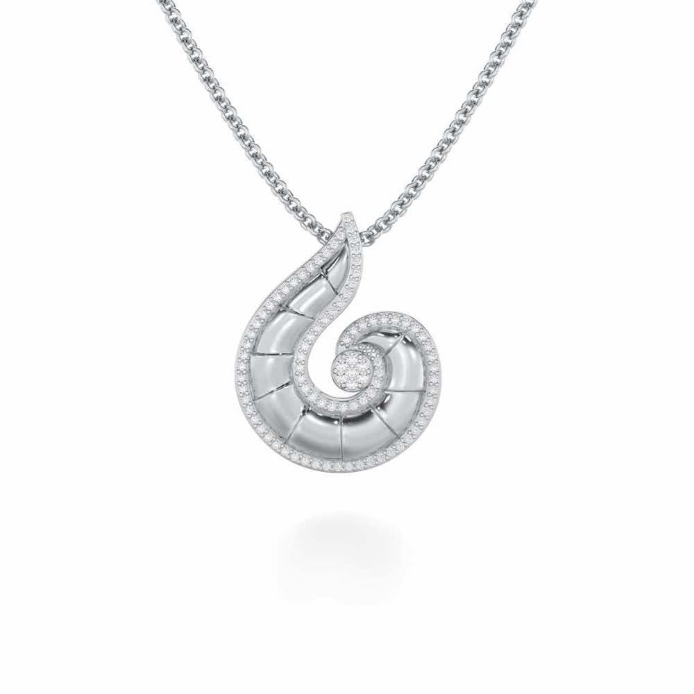 Serene Glow Silver Pendant - White Gold - Image 1