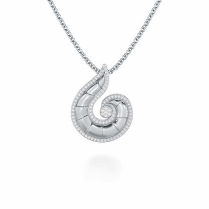 Serene Glow Silver Pendant - White Gold - Image 1