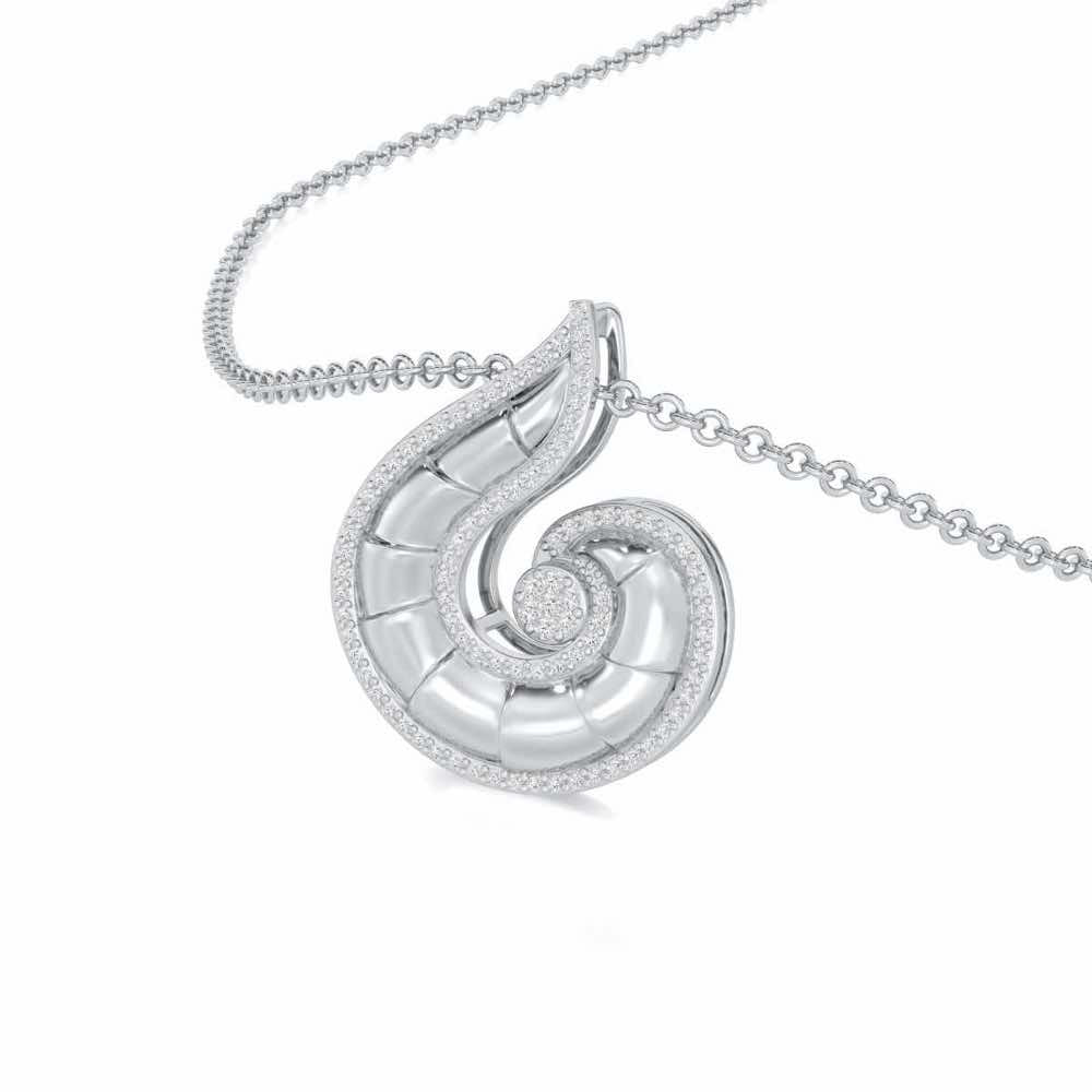 Serene Glow Silver Pendant - White Gold - Image 2