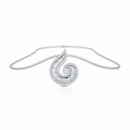 Serene Glow Silver Pendant - White Gold - Image 3