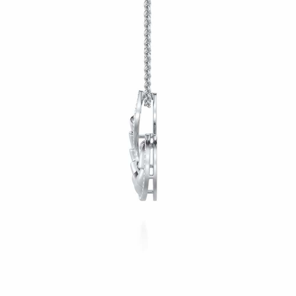 Serene Glow Silver Pendant - White Gold - Image 4