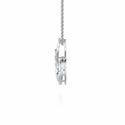Serene Glow Silver Pendant - White Gold - Image 4