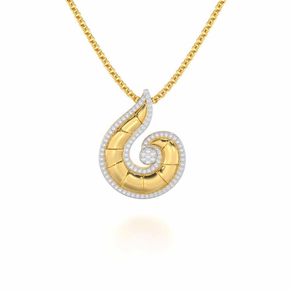 Serene Glow Silver Pendant - Yellow Gold - Image 1