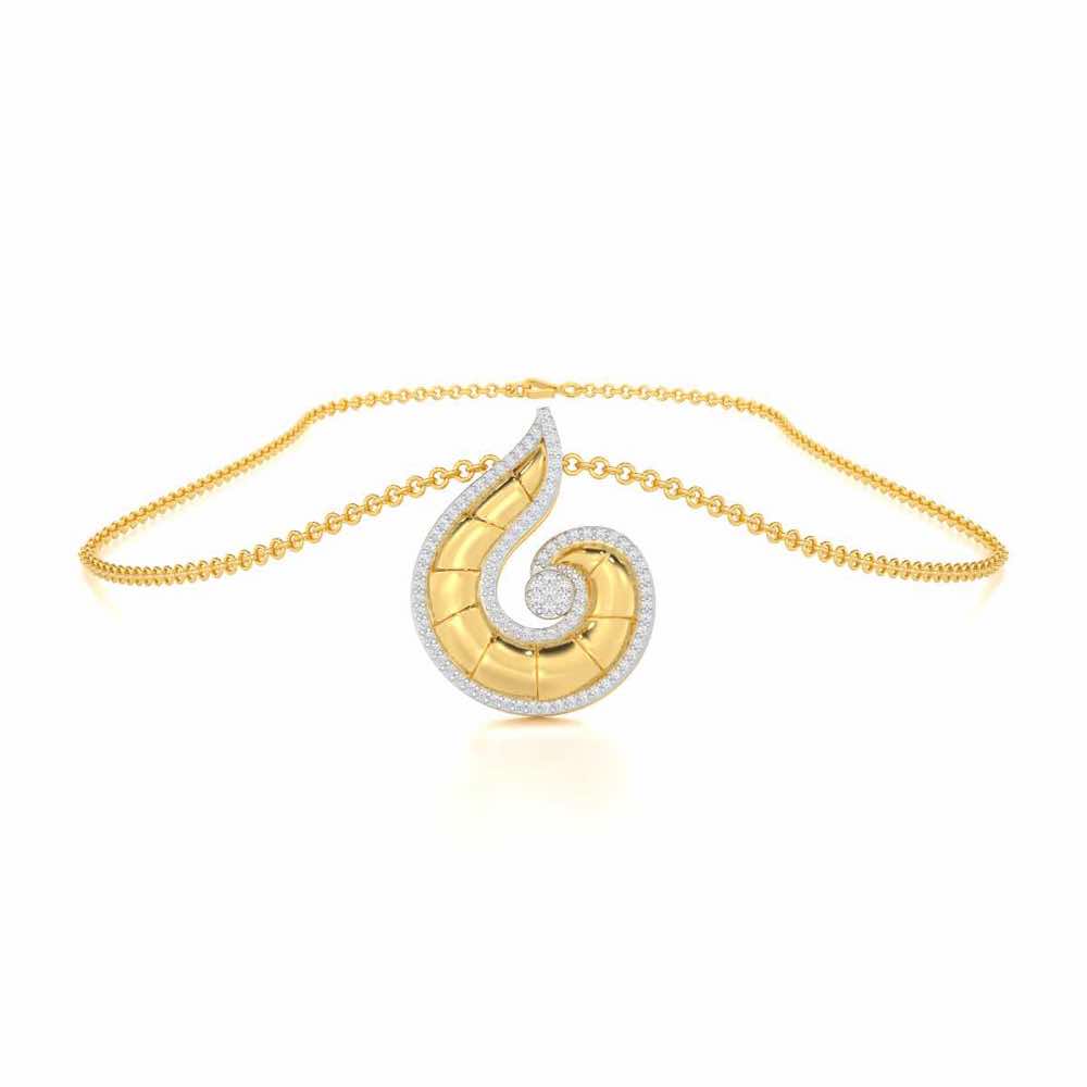 Serene Glow Silver Pendant - Yellow Gold - Image 3