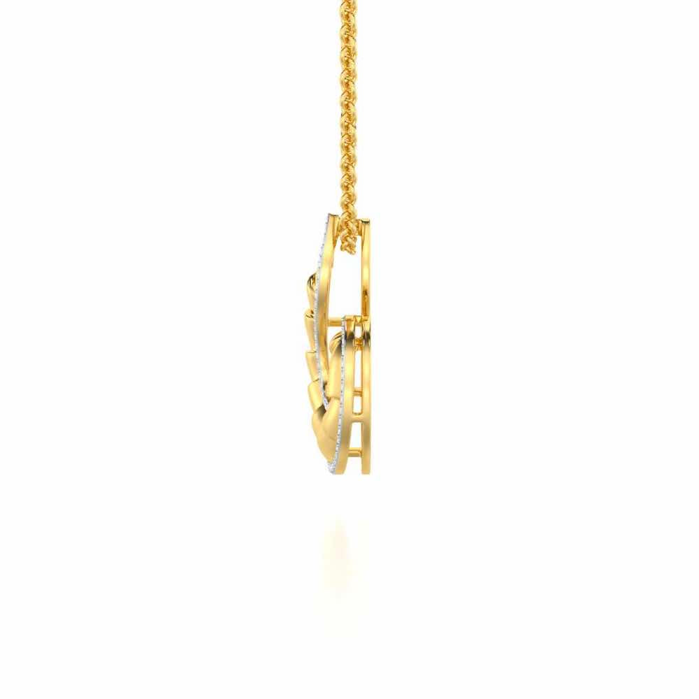 Serene Glow Silver Pendant - Yellow Gold - Image 4