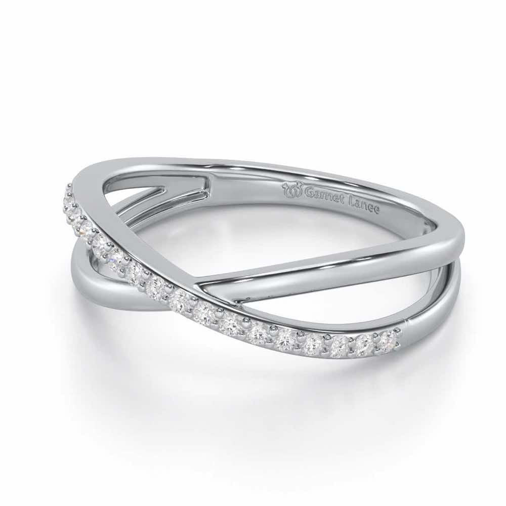 Serene Glowy Silver Ring - White Gold - Image 2