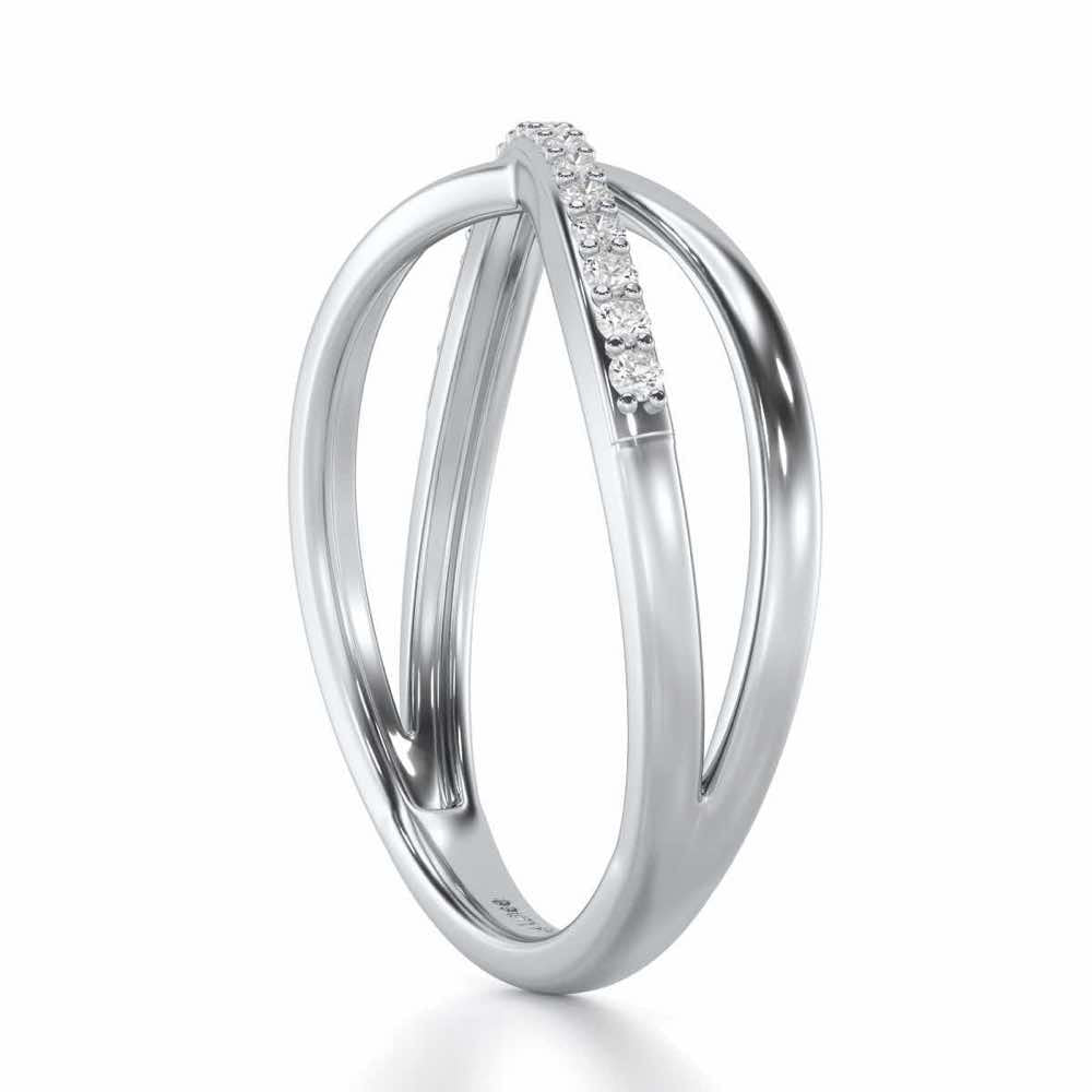 Serene Glowy Silver Ring - White Gold - Image 3