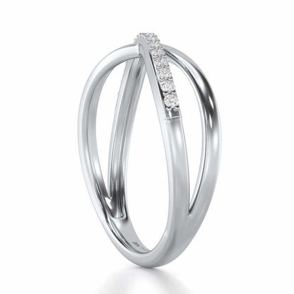 Serene Glowy Silver Ring - White Gold - Image 3