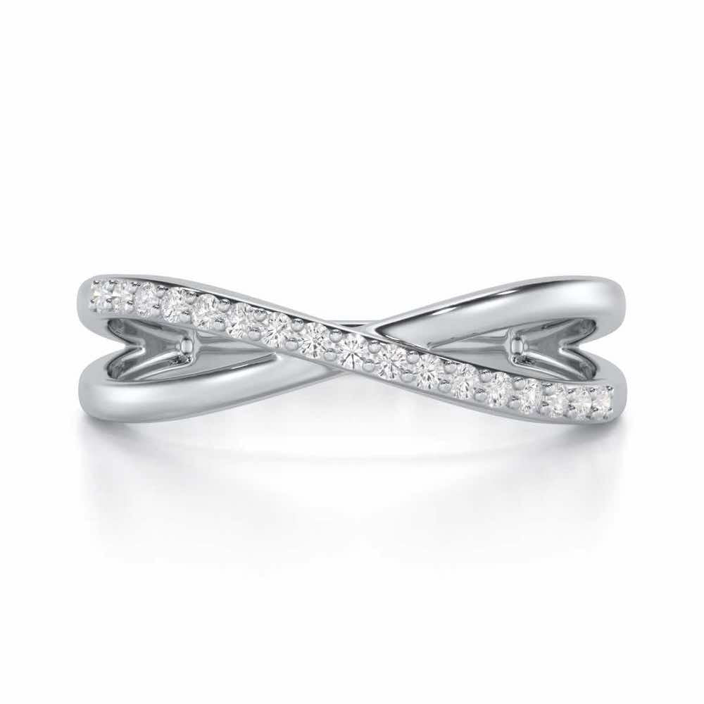 Serene Glowy Silver Ring - White Gold - Image 4