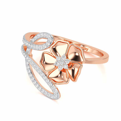 Serene Petals Silver Ring - Rose Gold - Image 2