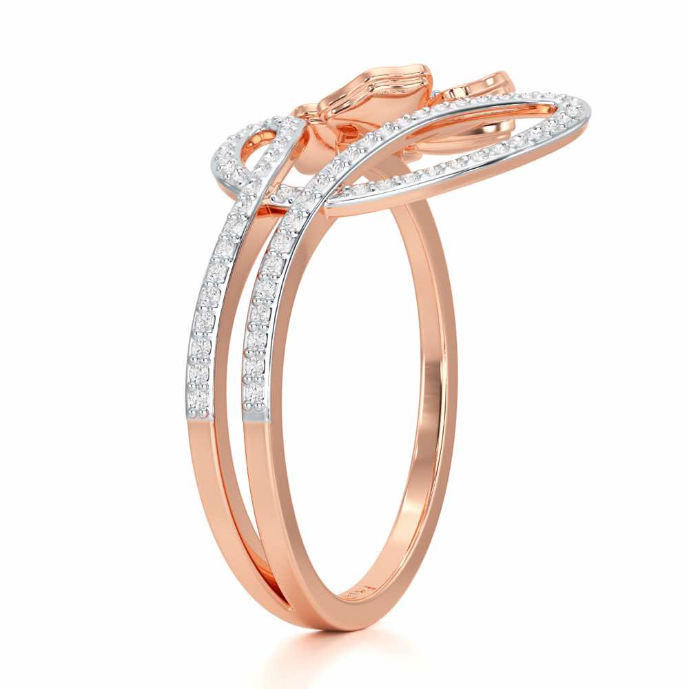 Serene Petals Silver Ring - Rose Gold - Image 3