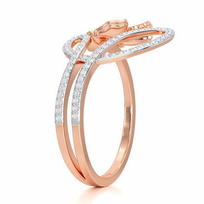 Serene Petals Silver Ring - Rose Gold - Image 3