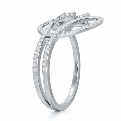 Serene Petals Silver Ring - White Gold - Image 3