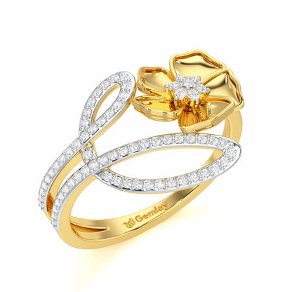 Serene Petals Silver Ring - Yellow Gold - Image 1