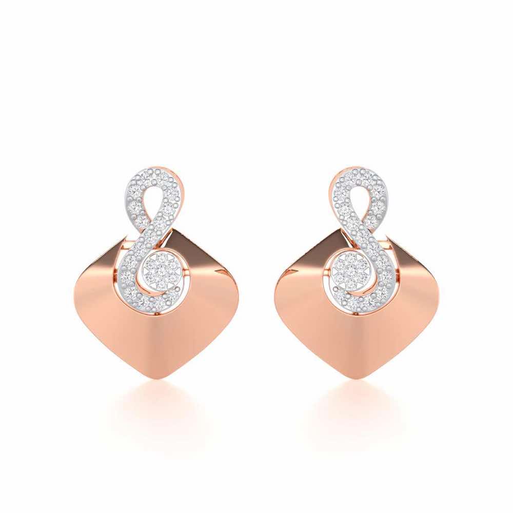 Serene Rhythms Silver Earrings - Rose Gold - Image 1