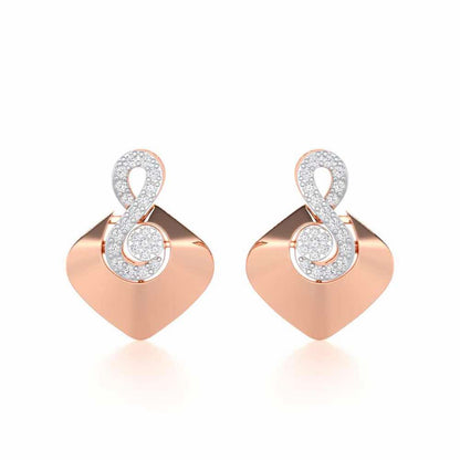 Serene Rhythms Silver Earrings - Rose Gold - Image 1