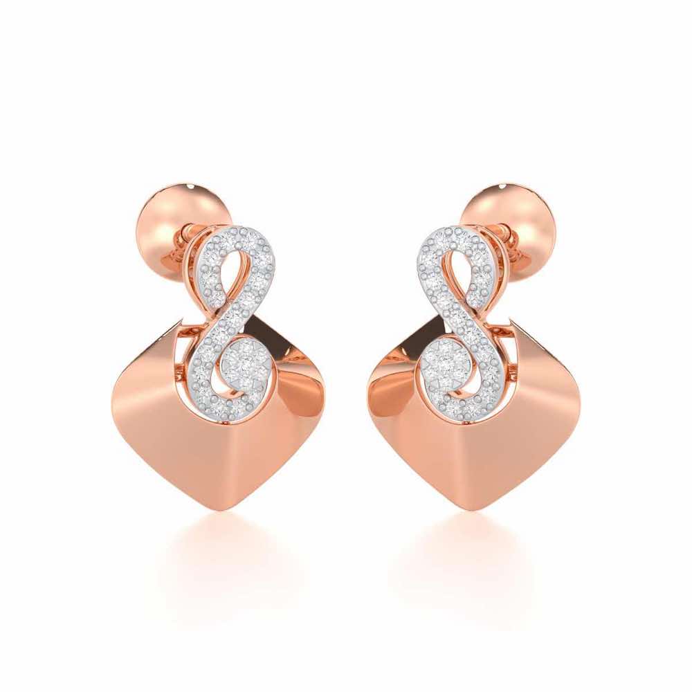 Serene Rhythms Silver Earrings - Rose Gold - Image 2