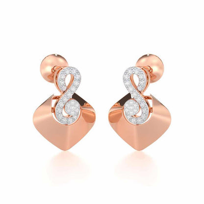 Serene Rhythms Silver Earrings - Rose Gold - Image 2