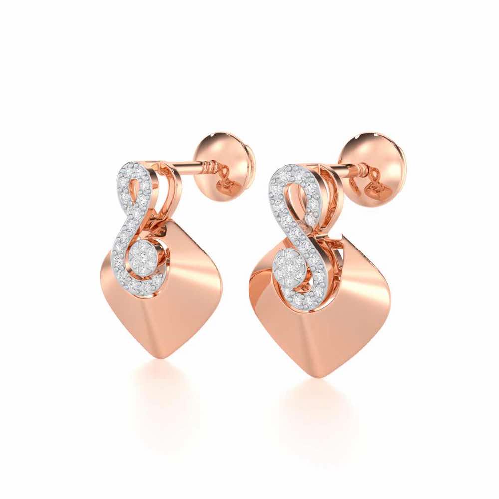 Serene Rhythms Silver Earrings - Rose Gold - Image 3