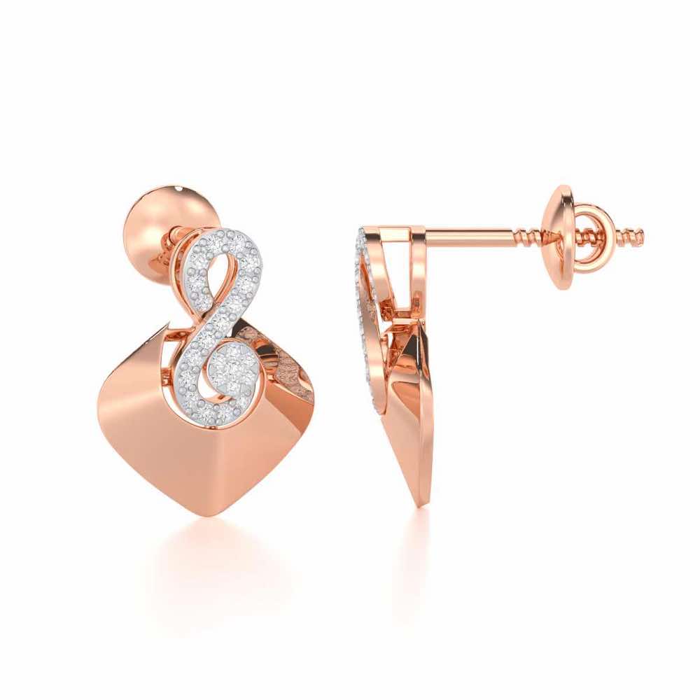 Serene Rhythms Silver Earrings - Rose Gold - Image 4