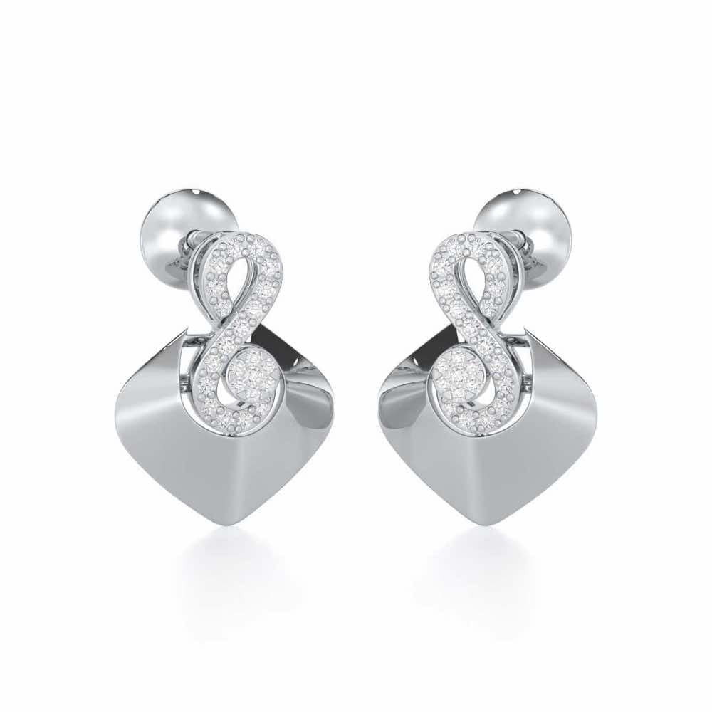 Serene Rhythms Silver Earrings - White Gold - Image 2