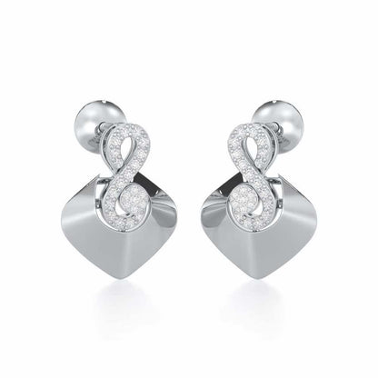 Serene Rhythms Silver Earrings - White Gold - Image 2