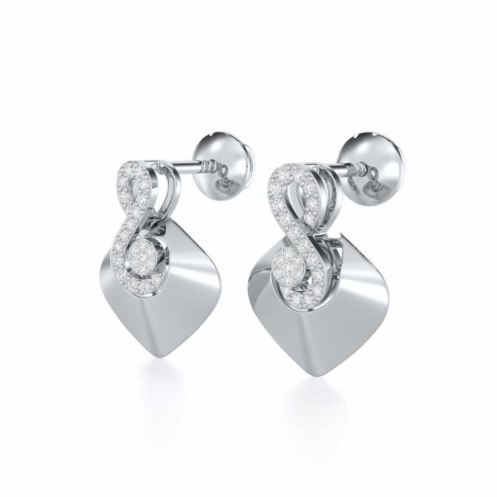 Serene Rhythms Silver Earrings - White Gold - Image 3