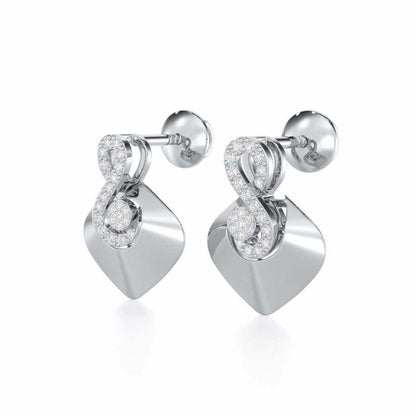 Serene Rhythms Silver Earrings - White Gold - Image 3