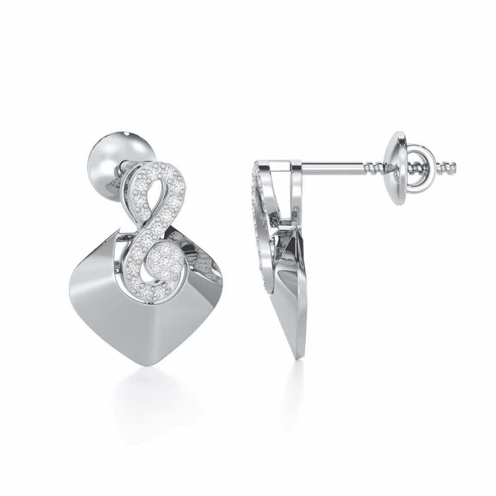 Serene Rhythms Silver Earrings - White Gold - Image 4