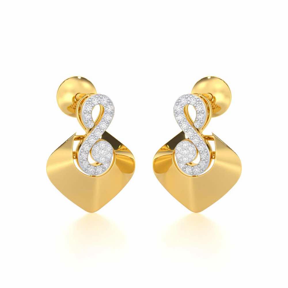 Serene Rhythms Silver Earrings - Yellow Gold - Image 2