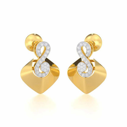 Serene Rhythms Silver Earrings - Yellow Gold - Image 2