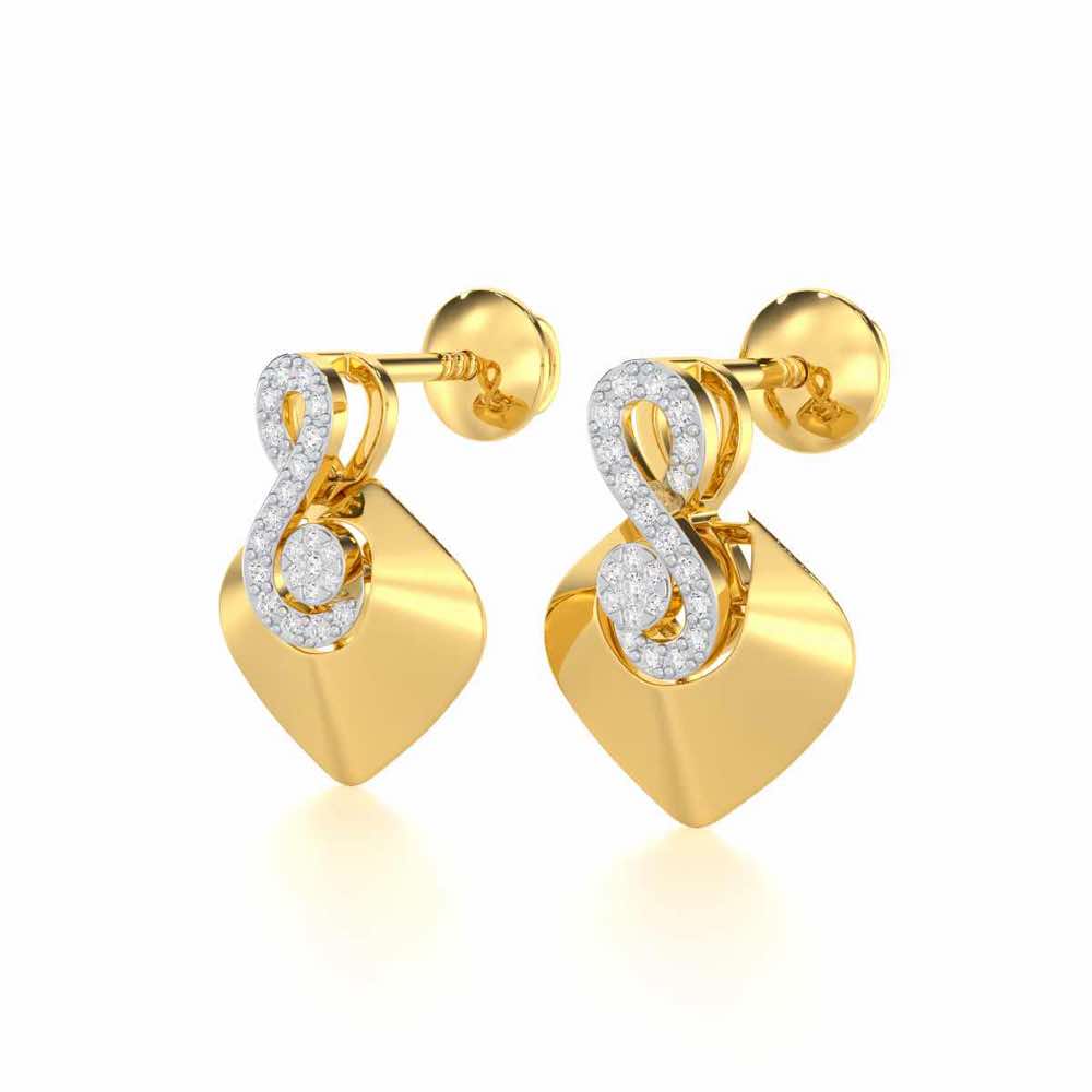 Serene Rhythms Silver Earrings - Yellow Gold - Image 3