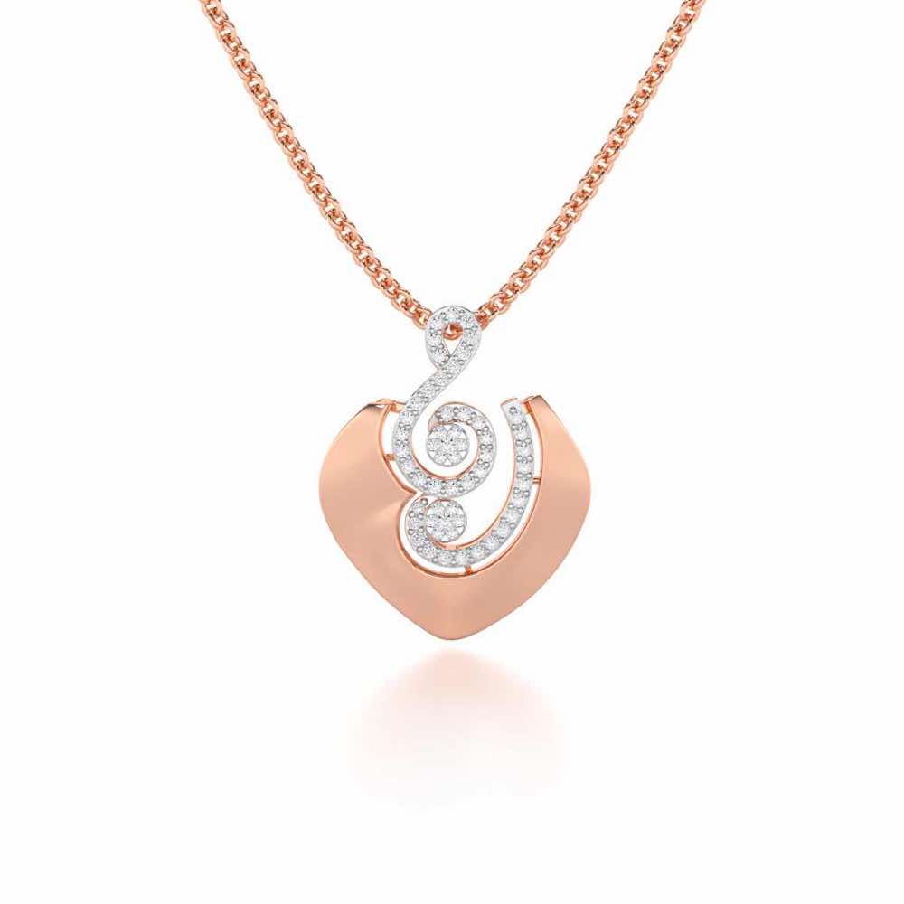 Serene Rhythms Silver Pendant - Rose Gold - Image 1
