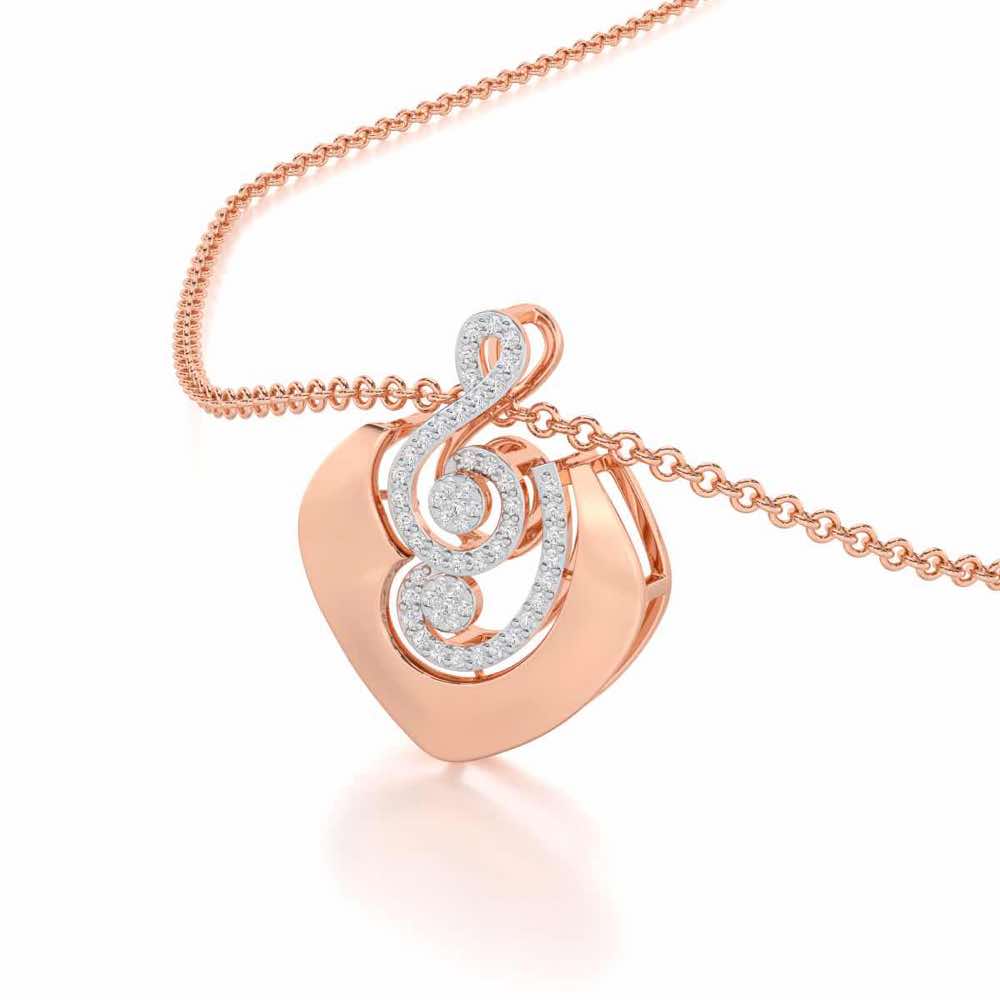 Serene Rhythms Silver Pendant - Rose Gold - Image 2