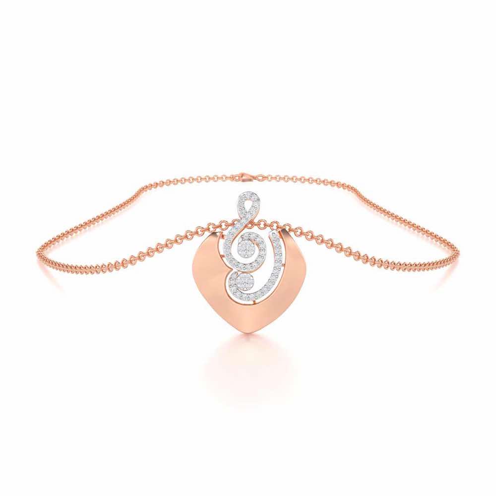 Serene Rhythms Silver Pendant - Rose Gold - Image 3