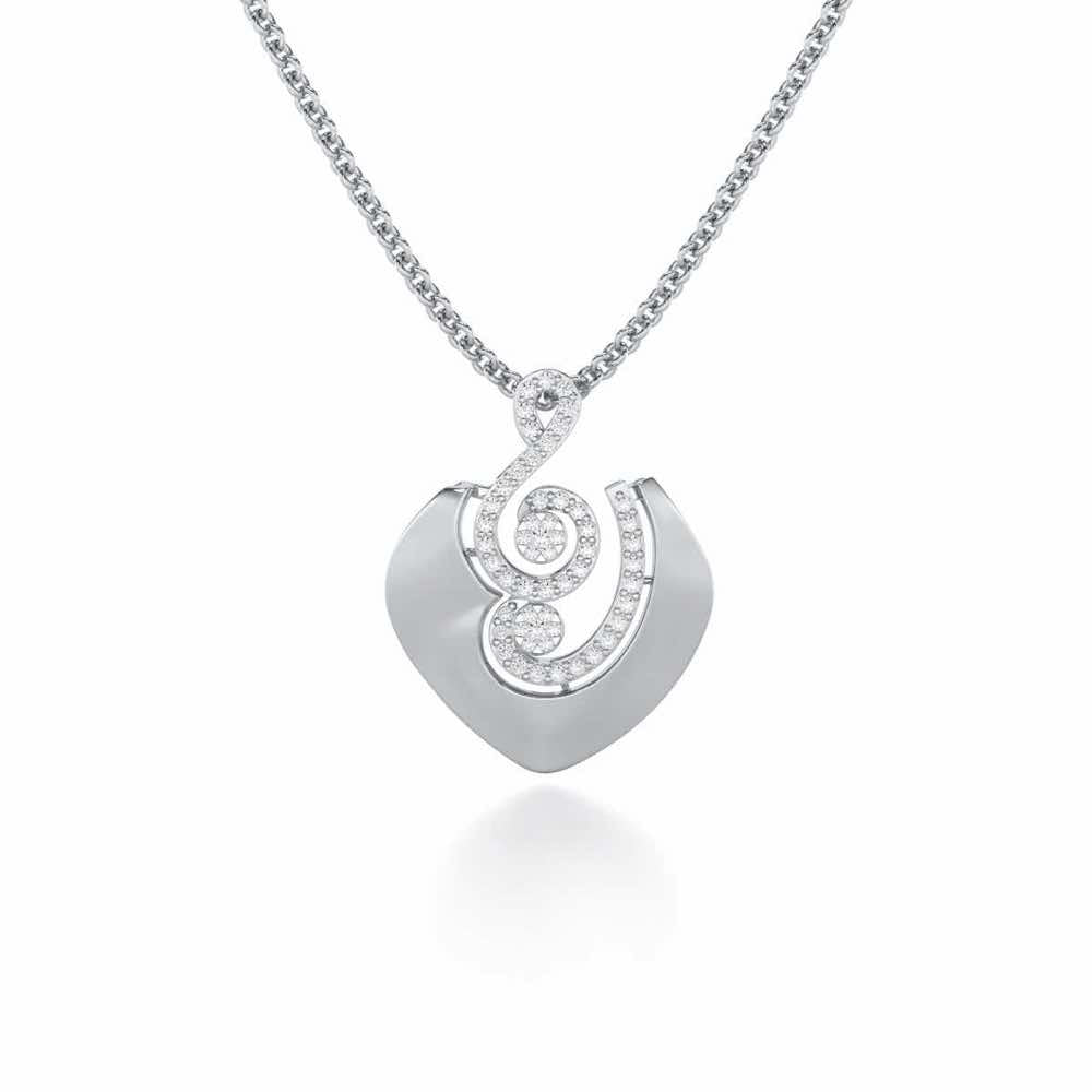 Serene Rhythms Silver Pendant - White Gold - Image 1