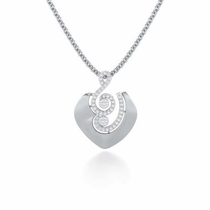 Serene Rhythms Silver Pendant - White Gold - Image 1