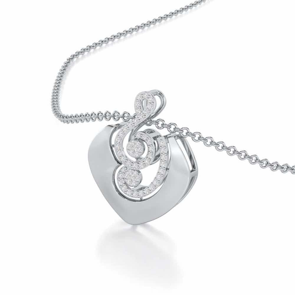 Serene Rhythms Silver Pendant - White Gold - Image 2