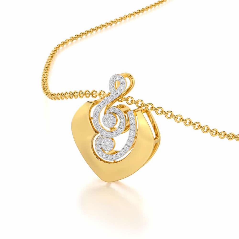 Serene Rhythms Silver Pendant - Yellow Gold - Image 2