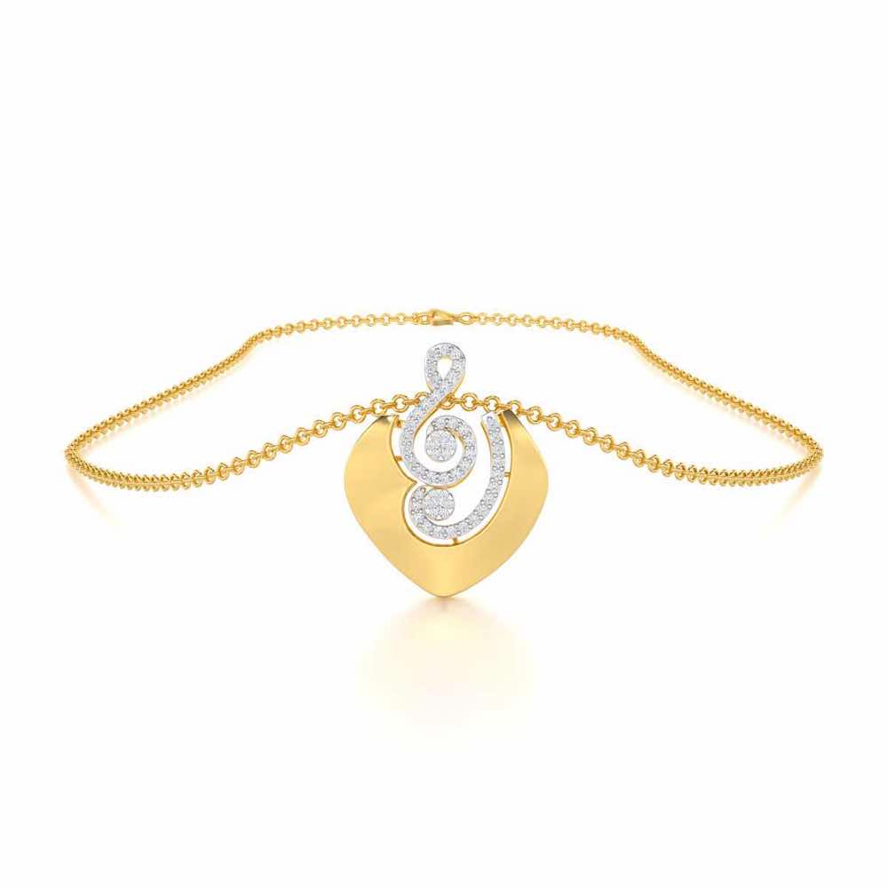 Serene Rhythms Silver Pendant - Yellow Gold - Image 3