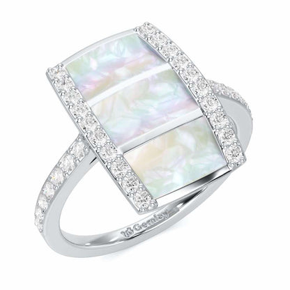Serene Shine Silver Ring - White Gold - Image 1