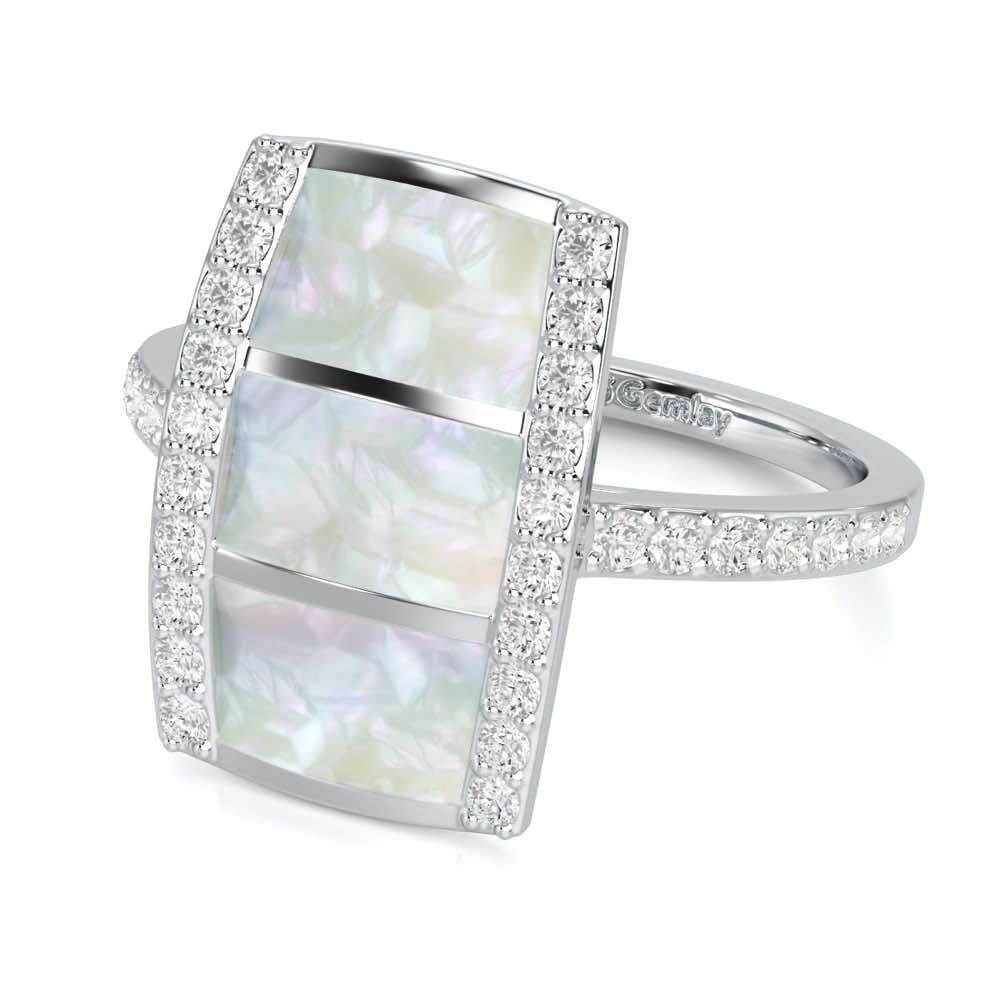 Serene Shine Silver Ring - White Gold - Image 2
