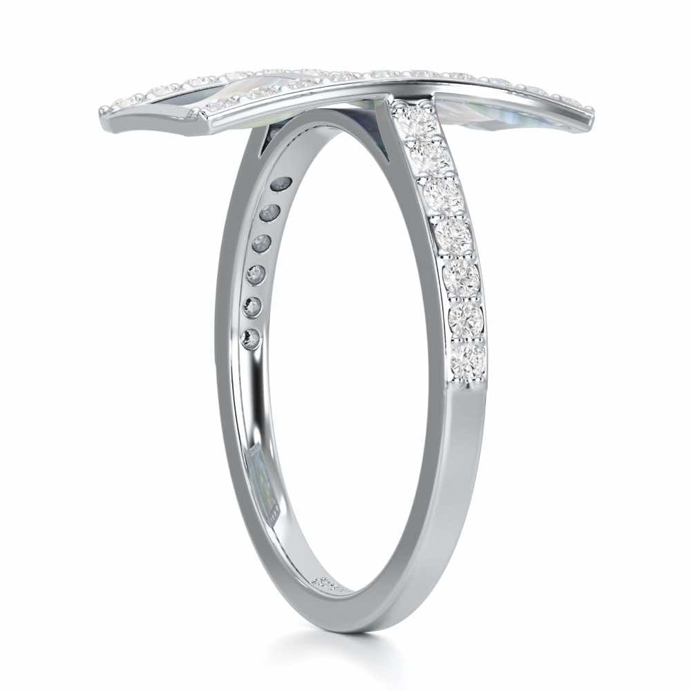 Serene Shine Silver Ring - White Gold - Image 3