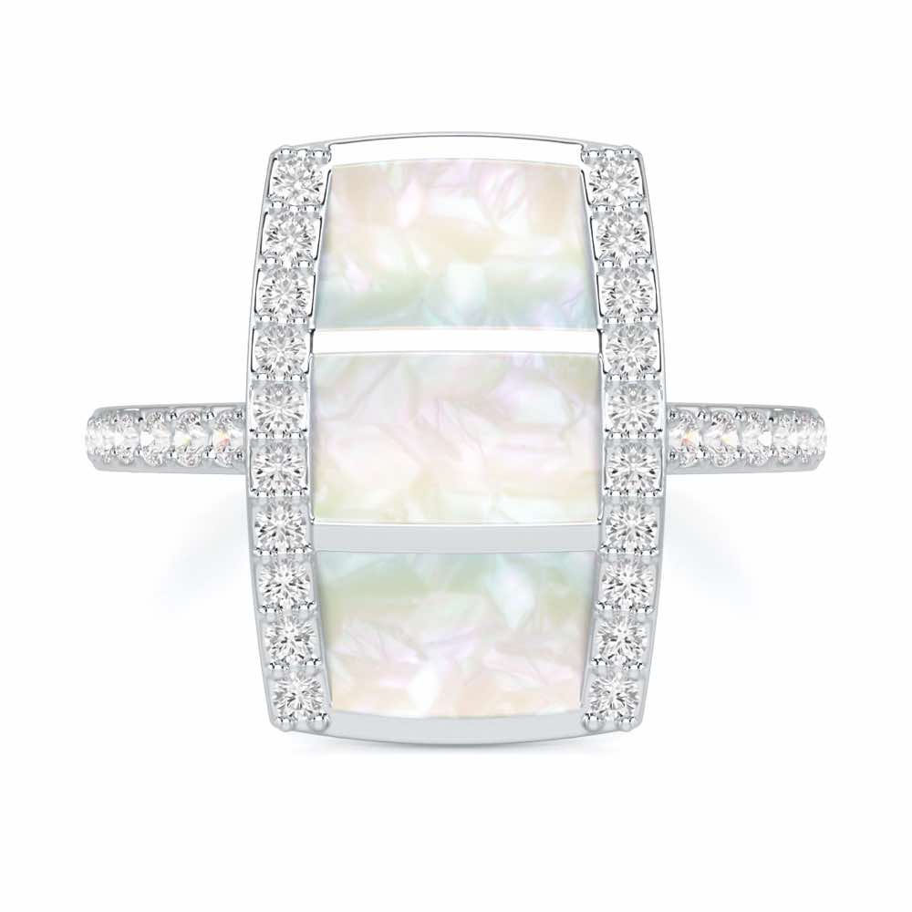 Serene Shine Silver Ring - White Gold - Image 4