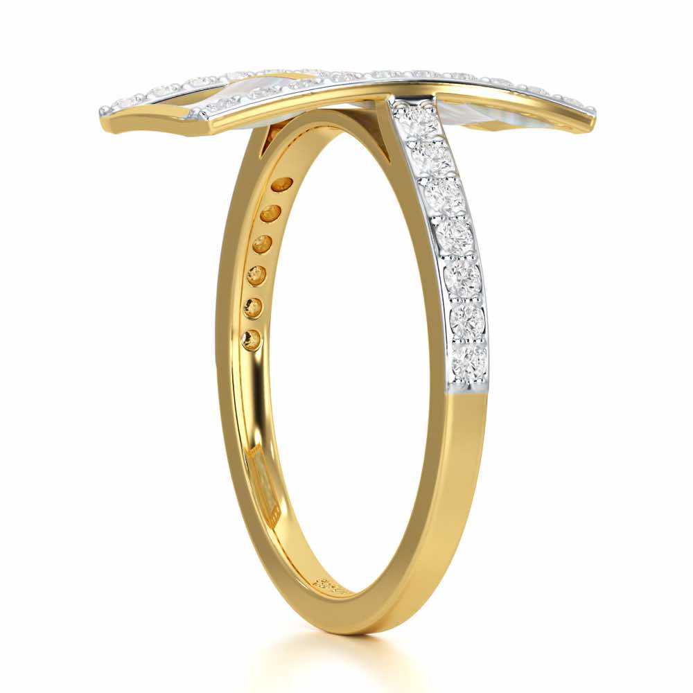 Serene Shine Silver Ring - Yellow Gold - Image 3