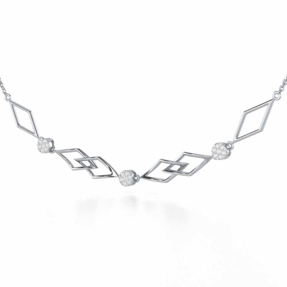 Serene Shores Silver Necklace - White Gold - Image 3