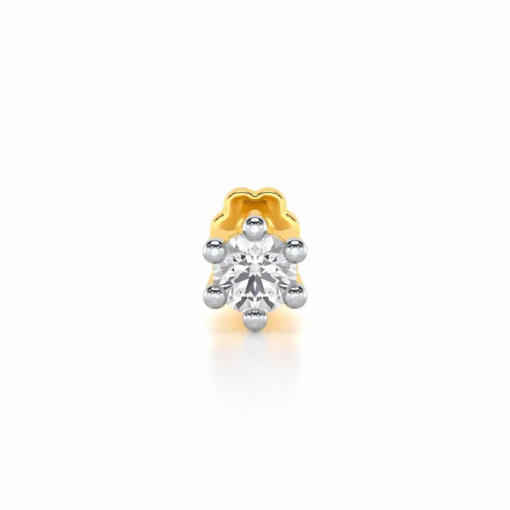 Serene Spark Silver Nosepin - Yellow Gold - Image 1